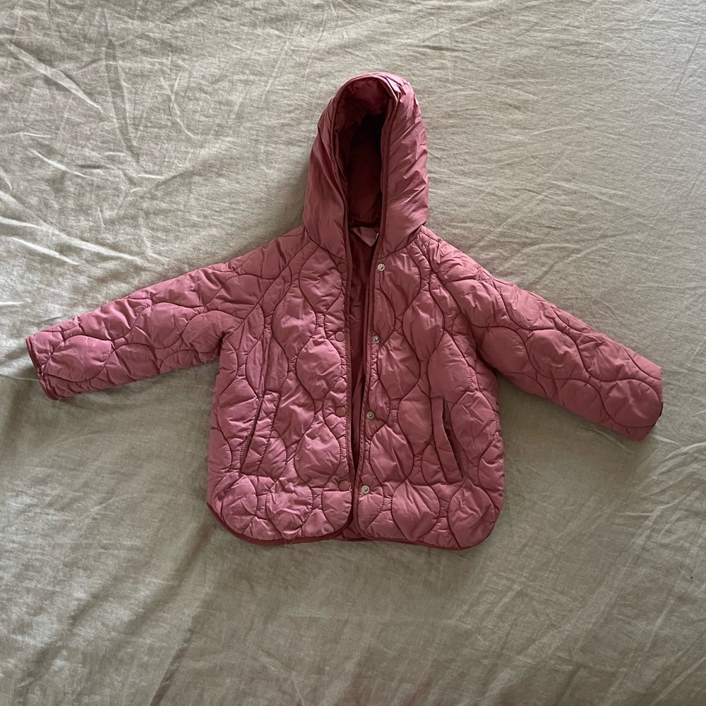 Zara pink lightweight puffer jacket size 3-4T